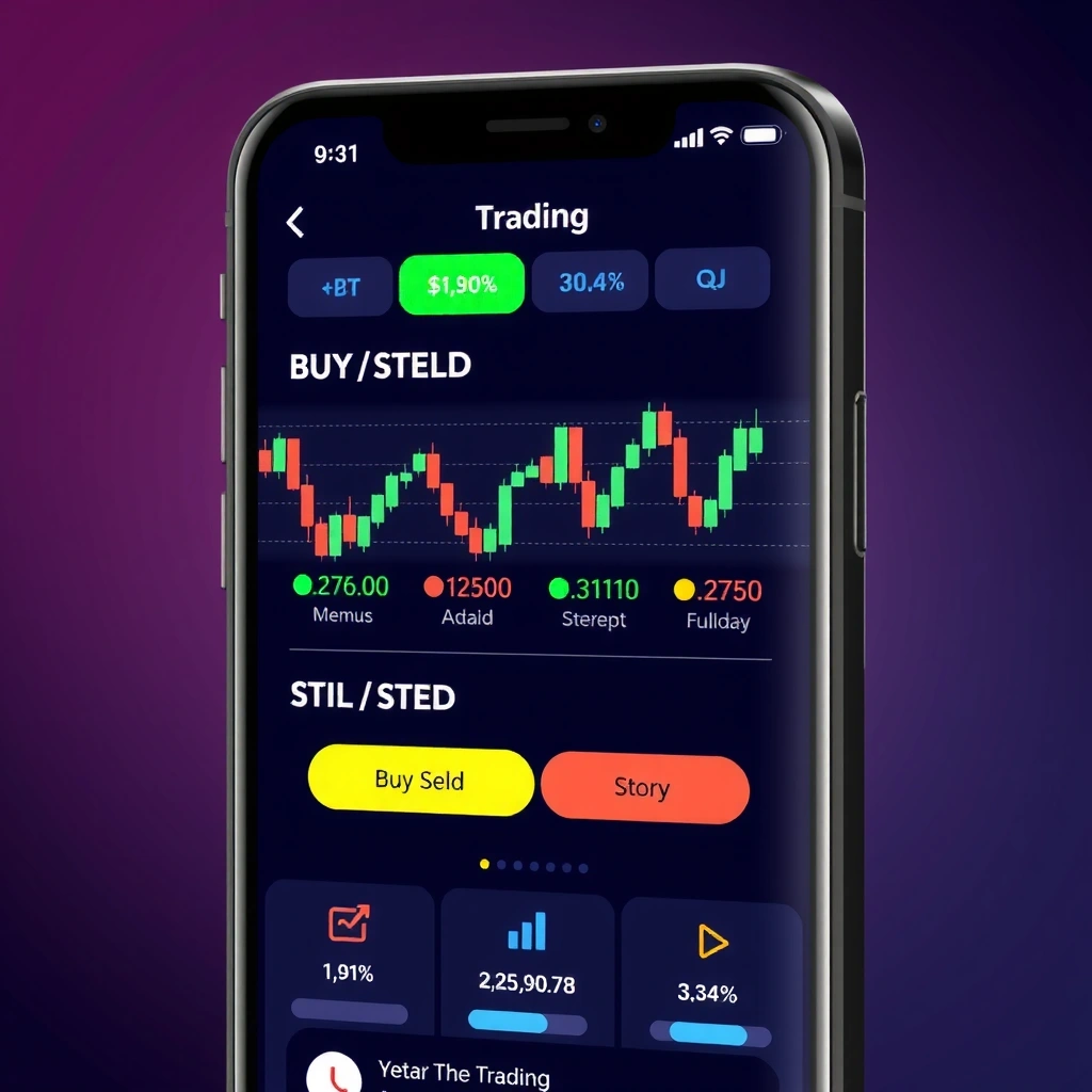 Captura de pantalla de juego móvil con interfaz de trading
